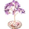 Halukakah Cristallo Albero SALUTE Feng Shui Ametista Quarzo Autentico Pietre Preziose Albero della vita Incartato a Mano Rami di Filo di Rame Agata Base Singing Bowl Benedetta 10cm Alto