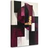 Feeby Quadro su Tela Non Tessuta - Stampa Su Tela - Astrattismo geometrico nei toni del bordeaux - 30x45 cm - Decorazione Murale - Moderno Soggiorno - quadri moderni soggiorno - poster