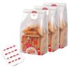 Feelava Sacchetti per biscotti, per regali Natale 50 pezzi traslucidi Autoadesivo di plastica di Babbo Natale per torta Caramelle Snack al cioccolato Panetteria Pane Cupcake Ciambelle