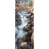 A.Monamour Adesivo Porta Autoadesiva Pietre Di Roccia Cascata Di Montagna Ruscelli Di Fiume Paesaggio Naturale Vinile PVC Adesivi per Porte 3D Pellicola Adesiva Poster Sticker Murale Parete