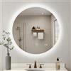 STARLEAD Specchio da bagno rotondo da 80 cm, con illuminazione e orologio, Bluetooth, con illuminazione dimmerabile, 3 temperature di colore, anti-appannamento, funzione di memoria, vetro temperato