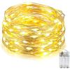 EvaStary Stringa Luci Led a Batteria, 1 Pezzi 10 metri 100 Led Rame filo Catene Luminose Lucine Fata Luci per Natale Matrimonio Decorative Festa Interno Natalizie letto Camera(Bianco Caldo)