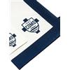 Como 1907 - Set di Tovaglietta Americana - Singolo Per una Persona - Composto da: Tovaglietta e Tovagliolo - Colore: Bianco con Bordi e Stemma Como 1907 Blu Navy - In 100% Panama - Made in Italy