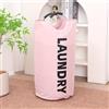 Generic Cesto portabiancheria di grande capacità, autoportante, con manici morbidi, pieghevole, per riporre vestiti sporchi e organizer per bagno, camera da letto, dormitorio, rosa, 90 l