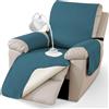 CYCMACO Universale Copripoltrona 1 Posto Relax Reclinabile, Verde Scuro | Antiscivolo Copripoltrona Elettrica Reclinabile, Copri Poltrona Con Braccioli, Copripoltrone Con Tasche Laterali