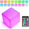 PHOEWON Lampada cubo LED,10 cm Luce Notturna Portatile,Lampada da Tavolo Ricaricabile USB, IP68,16 colori e 4 modalità e 3 temporizzazioni, Maniglia e Telecomando
