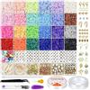 Generic Kit per la creazione di bracciali in argilla polimerica piatta con lettere, perline a conchiglia, accessori in metallo e strumenti essenziali per progetti di artigianato di gioielli