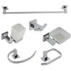 Generico Set Accessori Bagno Moderno 6 Pezzi in Acciaio Inox Cromato - Kit Completo da Parete con Porta Asciugamani, Porta Rotolo, Porta Sapone, Bicchiere e Gancio Accappatoio - Design Squadrato