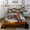 Homemissing Motocross Rider Trapuntato Copriletto Sport Estrema Coperta per Bambini Adulti Motocross Illustrazione Set Moto 2 Pz Con 1 Federa Singolo