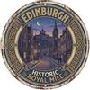 CMHOK Vintage Travel Edinburgh Royal Mile Targa in metallo da parete decorazione da parete per bar, club, giardino, poster rotondo in metallo 20,3 x 20,3 cm