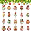 Nirecu 20 Pezzi Diamante Pittura Natale Set,5D Diamond Painting Portachiavi Ciondolo per Bambini,DIY Diamante Pittura Portachiavi a Doppia Faccia per Decorazione Alberi di Natale