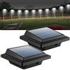 UniqueFire LED Luce solare per grondaia, UniqueFire Lampade solari per esterni, 6LEDs luce solare bianca fredda nera, Illuminazione solare da giardino per giardino, percorso di viaggio, Auto ON / OFF(2 pezzi)