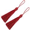 Makhry 20pcs 15.5 cm / 6 Pollici Filo di Seta Segnalibro Nappe con Cavo Loop da 2 Pollici e Piccolo Nodo Cinese per Creazione di Gioielli, Souvenir, Segnalibri, Accessorio fai da te Artigianale (Vino Rosso)