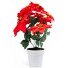 Tecnokit Stella di Natale Artificiale Realistica in Vaso Bianco Elegante - Piante Finte da Interno per Addobbi Natalizi - Disponibile Grande (40cm) o Set 4 Piccole (28cm) (Vaso 16 cm altezza 40 cm)