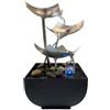 TAZZOR Fontana da interni | Moderna decorazione zen con pompa silenziosa, moderna decorazione da tavolo zen (argento)