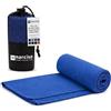 NARCISO Asciugamano Palestra Ideale come Telo Mare Microfibra si Asciuga Rapidamente, Asciugamani Uomo Donna per Pilates, Spiaggia, Viaggio, con Comoda Sacca per il Trasporto (90x170cm, Blu Elettrico)