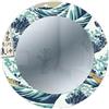 Lupia - Specchio da Parete Rotondo, MIRROR FANTASY THE GREAT WAVE OFF KANAGAWA, Cornice Stampata in Legno, Design Moderno e Decorativo, Ideale per Camera, Soggiorno, Ingresso, diametro 65 cm