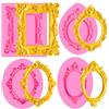 Rusokufo 4 stampi in Silicone cornici barocche per Foto e specchi, per Fondente, Topper Cupcake e cioccolatini Artigianali