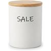 HOMEA Barattolo Porta Sale in Ceramica con Coperchio 10x13cm - Contenitore Sale da Cucina con Coperchio in Bambù e Guarnizione Ermetica in Silicone per Conservazione Alimenti, Porta Pasta, Farina e Spezie