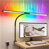 Celiser Lampada da Scrivania LED Dimmerabile 22W 1800LM, Con Base a Morsetto 90mm | Luce da Scrivania a LED Doppia con Modalità RGB, Doppia Rotazione, Telecomando, Dimmerazione Continua per Ufficio Lettura