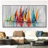 LZJAGXX Dipinto ad olio su tela con barca a vela colorata astratta - Poster e stampe moderne, quadri da parete, decorazioni per la casa e l'ufficio, senza cornice, 60x120 cm