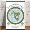AdoDecor Stampa su tela, Poster da parete, Mappa del mondo con mappa della terra piatta del 1892 Quadro su tela, Quadri camera da letto, Quadri moderni soggiorno cucina (Non incorniciato)