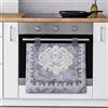 Masters House Biancheria per la Casa Masters House Copriforno Decorativo Fiammetta 40x50cm Imbottitura 1,5cm Tela Poliestere 250gr Protezione Fornelli Cucina Lavabile Design Pizzo Elegante Lacci Bottoni Made in Italy (Grigio)