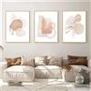 MKHFUW Set di 3 poster stampati con foglie botaniche astratte, arte murale Boho - 3 pezzi, 20 x 30 cm