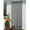 LUKRA Tenda per porta in ciniglia, 100 x 230 cm, colore: Bianco/Argento