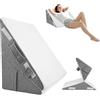 Eirolace Cuscino inclinato per letto, cuscino triangolare pieghevole in memoria di forma, cuscino da lettura per letto e divano, cuscino triangolare ergonomico per apnea del sonno, reflusso acido