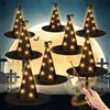 FlyQintess 8 Pezzi Halloween Cappello da Pieghevole Strega, Luminoso Strega Luci a Sospensione, Telecomando a Bacchetta Magica, Ideale Deco per Halloween, Festa a Tema, Feste in Maschera, Alberi, Giardino