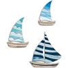 KLVGTIFS 3 Pezzi Decorazione murale, Decorazione di Barca A Vela, Decorazioni da Parete in Forma Vela, Sculture da Parete a Tema Nautico, Decorazioni Spiaggia per Camera da Letto, Casa Vacanze