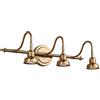 SAIVITT Antico lampada da specchio LED da bagno retro, regolabile impermeabile lampada bagno vintage, Illuminazione bagno elegante applique da parete luce da specchio ottone, 15W, D53cm luce naturale, IP44