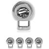 Ganzoo fermacorda rotondo in metallo, 1 foro, argento freddo, set 4 pz, foro 4 mm, 20 x 15 mm h 12 mm, per fissare cordoncini senza nodo su cappuccio, vita pantaloni, borse e outdoor