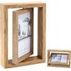 HO-SFSM Cornice portafoto in legno, girevole a 360°, 10 x 15 cm | Cornice portafoto per 2 foto, per matrimonio, decorazione da tavolo da parete
