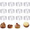 yqdnboi 12 Pezzi Torta Mousse Stampo Cucina, 6 cm di Diametro, 2 cm di Altezza, Crostata Stampo, Crostata Microforato, Anelli Rotondi per Torte, Mousse per Torta Perforato, Adatti per Mousse, Torte