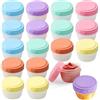 ROTKUSZ 18 Pezzi Contenitori Ermetici per Alimenti Piccoli 80ml con Scala di Misurazione e Tappo, Mini Contenitori per Freezer, Vaschette Plastica Riutilizzabili per Salse, Condimenti, Snack e Svezzamento