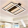 Mckalen Plafoniera LED Dimmerabile, 42W 4725LM Lampada da Soffitto con Telecomando, 3000K-6500K, Moderno Quadrato Lampadario in Alluminio per Cucina Camera da Letto, 50CM, Nero