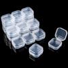 KALIONE 20 piccole scatole di plastica, spessore 1,8 mm, mini scatola di plastica trasparente, mini portagioie quadrato, piccolo contenitore con coperchio, scatola portaoggetti (stile 2)