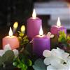 FPOO 4 candele dell'Avvento ricaricabili con timer a distanza, luci tremolanti, viola e rosa, candele pilastro da 10,2 cm, per corona dell'Avvento, chiesa, decorazione per la casa