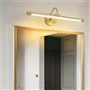 GZZBMY LED Lampada da Specchio Bagno Moderna Minimalista Applique da Parete Metallo Acrilico Iluminazioni per Pareti Camera da Letto Soggiorno Luce Illuminare Quadri Corridoio (Rame Luce Calda,40cm)
