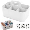 Aojahkjew Cestino organizer con manico, organizer multifunzione (bianco, 24,8 x 15,4 x 17 cm)