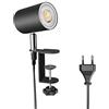ledscom.de Lampada a morsetto WAIKA, interruttore, nero opaco, incl. lampada LED GU10, 468lm bianco caldo