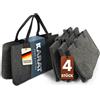 KARAT Borsa shopper in feltro per legna da ardere, robusta borsa per la spesa in feltro, universale, cestino in feltro con manici 50 x 25 x 25 cm, grigio 30 L (4 pezzi)