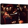canvashop Quadro Moderno Caravaggio Cattura di Cristo 50x35 Cm | Soggiorno, Camera da Letto, Stampe da Parete Su Tela Canvas, Arte Famosi