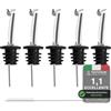 Incutex 5 Beccucci con Coperchio e 1 Spazzola per la Pulizia, Versatore, Dosatore, Tappo Bottiglia per Liquori, Vino, Olio, Aceto