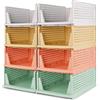 Diealles Shine Cassettiere Impilabili per Armadio, Set di 8 Scatole Pieghevoli per Guardaroba in Plastica, Cassetti Armadio, Organizer per Guardaroba per Casa Camera da Letto Cucina (Colorato)