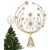 Ruwshuuk Puntali per Alberi di Natale Stella a di Neve 3D Puntale per Albero di | Decorazioni Festive in Metallo per Esterni Casa Autunno Negozio Soggiorno