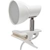 Velamp Charly Spot Clip, Lampada Morsetto, Faretto LED con Pinza, 360 Lumen (5W) con Cavo ed Interruttore. per Camera Bimbo, Scrivania, Studio 5 W, Bianco