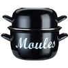 KitchenCraft World of Flavours Pentola Smaltata per Cozze, Formato Grande, 25 cm